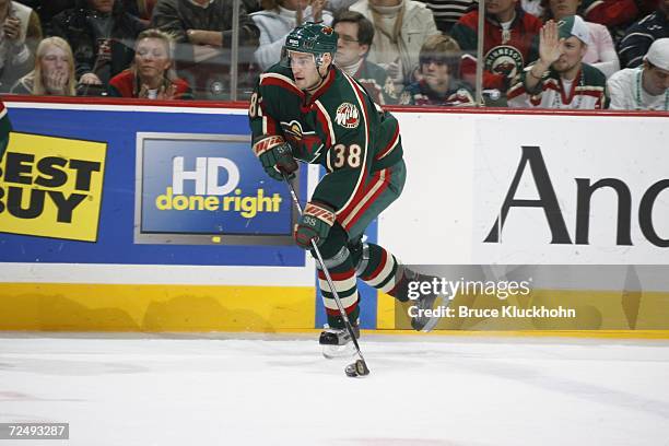 Pavol Demitra of the Minnesota Wild skates against the Nashville Predators during a game at Xcel Energy Center on November 4, 2006 in Saint Paul,...