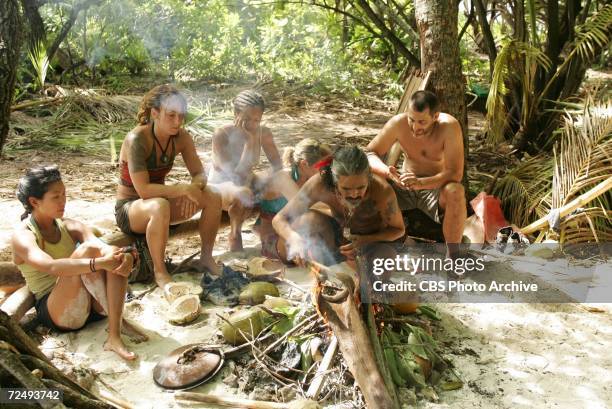 Left to right: Becky Lee, Jessica Smith, Sundra Oakley, Candice Woodcock, Anh-Tuan "Cowboy" Bui and Jonathan Penner during the sixth episode of...