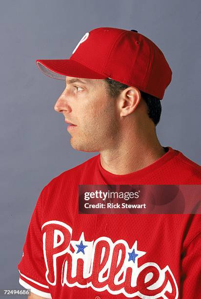 Outfielder Chris Pritchett of the Philadelphia Phillies poses for a studio portrait during Spring Training Photo Day in Clearwater, Florida....