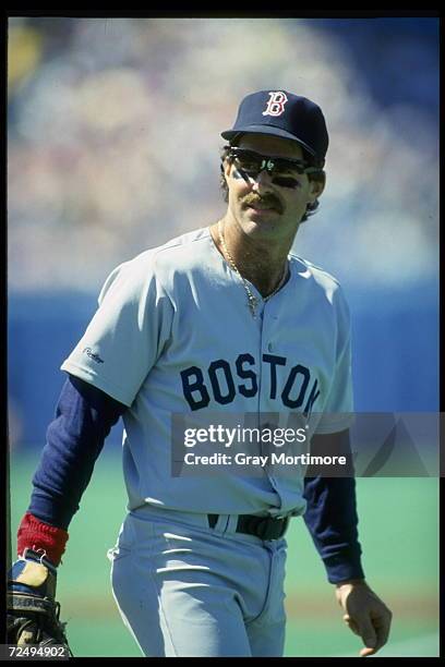 First baseman Bill Buckner of the Boston Red Sox heads for the dug out. Mandatory Credit: Gray Mortimore/Allsport
