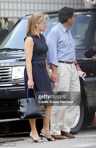 "Today Show" co-anchor Katie Couric walks with her boyfriend, television producer Tom Werner on Robertson Boulevard February 22, 2002 in Beverly...