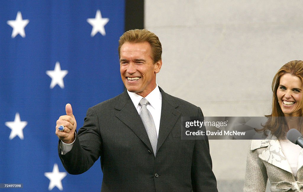 California Governor Arnold Schwarzenegger and first lady Maria... News