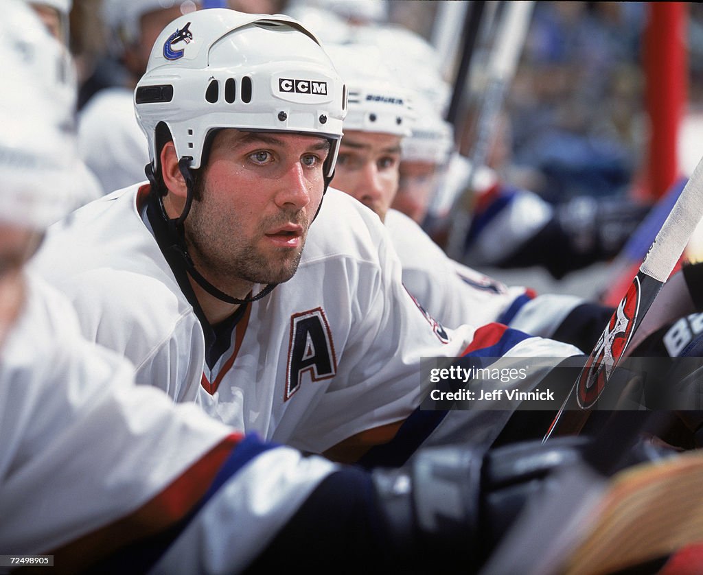 Ed Jovanovski sits on the bench