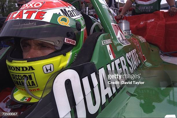 Adrian Fernandez of the Tasman Motorsports Group sits in his Lola T96 Honda during the Molson Indy in Toronto, Canada. Fernandez won the race....