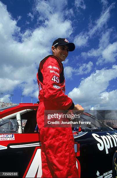 Adam Petty standing next to his car in pit row during Daytona Speedweek at Daytona International Speedway in Daytona Beach, Florida. Mandatory...