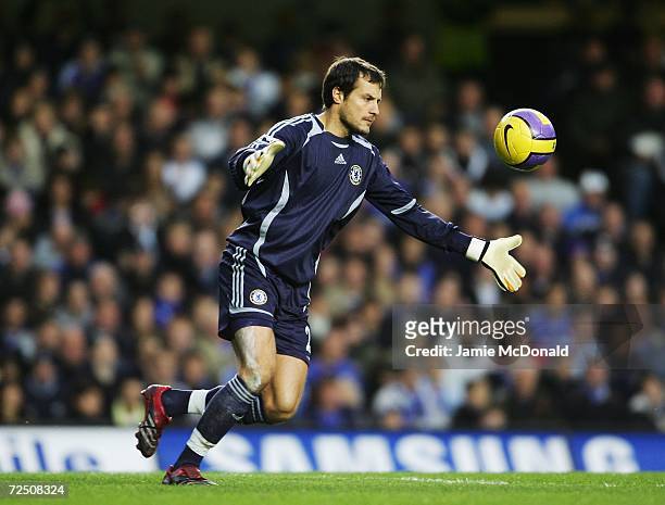Carlo Cudicini the Chelsea goalkeeper in action during the Barclays Premiership match between Chelsea and Watford at Stamford Bridge on November 11,...