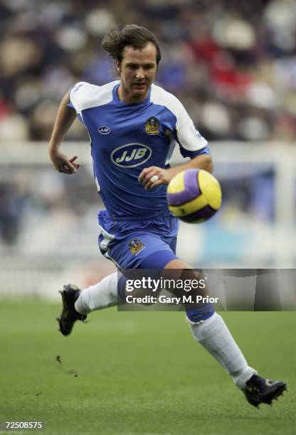 Andrew Webster of Wigan Athletic in action during the Barclays Premiership match between Wigan Athletic and Charlton Athletic at The JJB Stadium on...