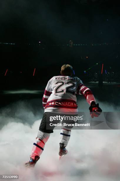 Hayley Wickenheiser of Team Canada goes out on the ice for her game against Team World during the Hockey Hall of Fame Legends Classic game at the Air...