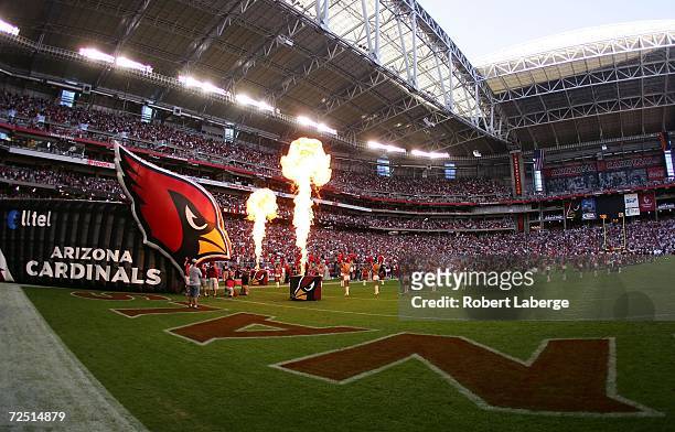 Player introductions before the game between the Arizona Cardinals and the Dallas Cowboys on November 12, 2006 at University of Phoenix Stadium in...