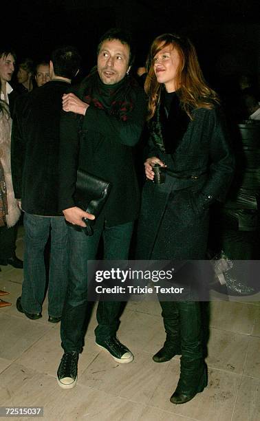 Actor Michael Wincott and actress Paz De La Huerta attend the Edie Speaks, "Edie: Girl On Fire" book party held at the Armand Hammer Museum on...