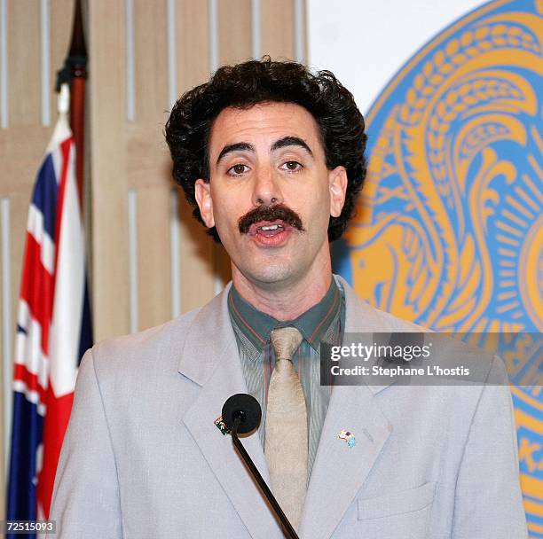 Borat Borat Attends Sydney Press Conference Photos and Premium High Res ...