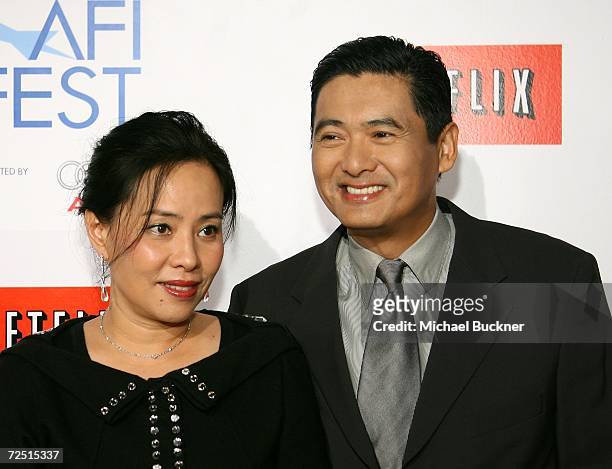 Actor Chow Yun Fat and wife Jasmine Chow arrive for the closing night gala presentation of the film "Curse of the Golden Flower" during AFI FEST 2006...