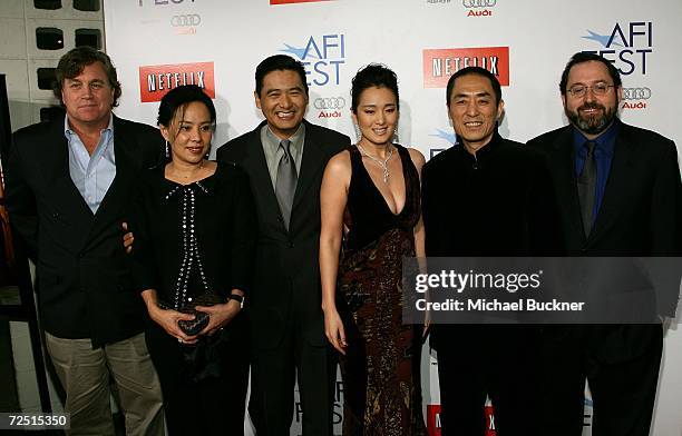 Sony Pictures Classics co-President Tom Bernard, Jasmine Chow, actor Chow Yun Fat, actress Gong Li, director Zhang Yimou and Sony Pictures Classics...