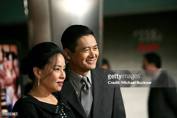 Actor Chow Yun Fat and wife Jasmine Chow arrive for the closing night gala presentation of the film "Curse of the Golden Flower" during AFI FEST 2006...