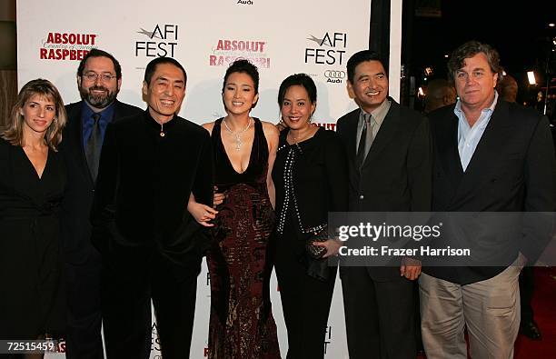 Director of Programming AFI Fest Nancy Collet, Sony Pictures Classics co-President Michael Barker, director Zhang Yimou, actress Gong Li, Jasmine...