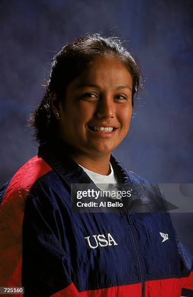 Brenda Villa of the Water Polo Team poses for the U.S. Olympic Portraits in Houston, Texas.Mandatory Credit: Al Bello /Allsport