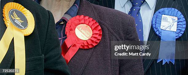 Candidates for the marginal seat of Bristol West line up for a photo-call, April 24, 2005 in Bristol, England. The seat currently held by Labour is...