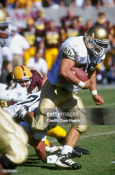 Fullback Joey Goodspeed of the Notre Dame Fighting Irish in action during the game against the Arizona State Sun Devils at the Sun Devil Stadium in...