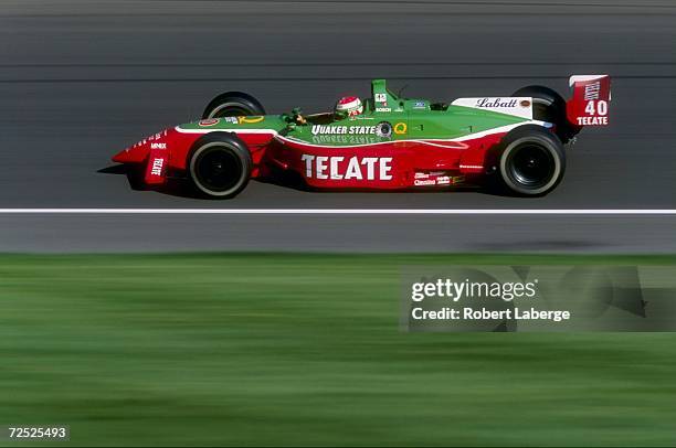 Adrian Fernandez of Team Patrick Racing driving the Reynard Ford 98I car during the CART Marlboro 500 at the California Speedway in Fontana,...
