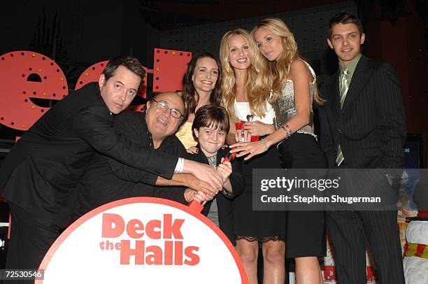 Actors Matthew Broderick, Danny DeVito, Kristin Davis, Sabrina Aldridge, Dyan Blue , Kelly Aldridge, and Ryan Devlin flip the switch to light up...