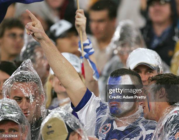 Bulldogs fan during the NRL Grand Final between the Sydney Roosters and the Bulldogs held at Telstra Stadium, October 3, 2004 in Sydney, Australia.