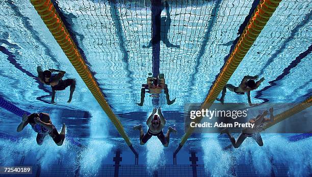 World Record holder Brendan Hansen of USA competes in the men's swimming 100m breastroke heat on August 14, 2004 during the Athens 2004 Summer...
