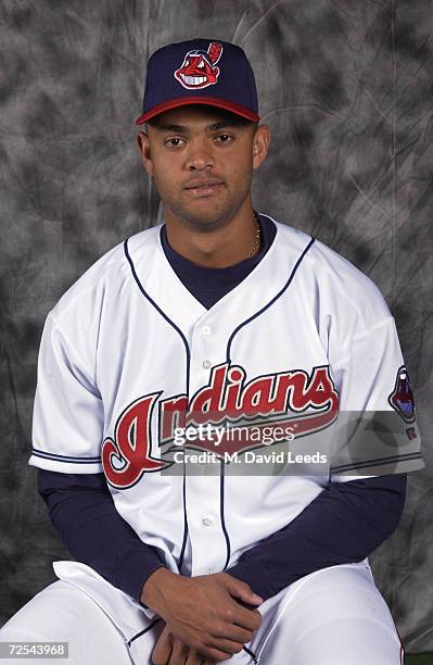 Portrait of OF Alex Escobar during the Cleveland Indians media day at Chain of Lakes Park in Winter Haven, Florida.DIGITAL IMAGE Photographer: M....