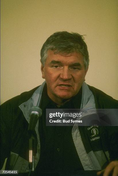 Coach George Perles of Michigan State after their 20-17 victory over USC at the Rose Bowl in Pasadena, California. Mandatory Credit: Budd Symes...