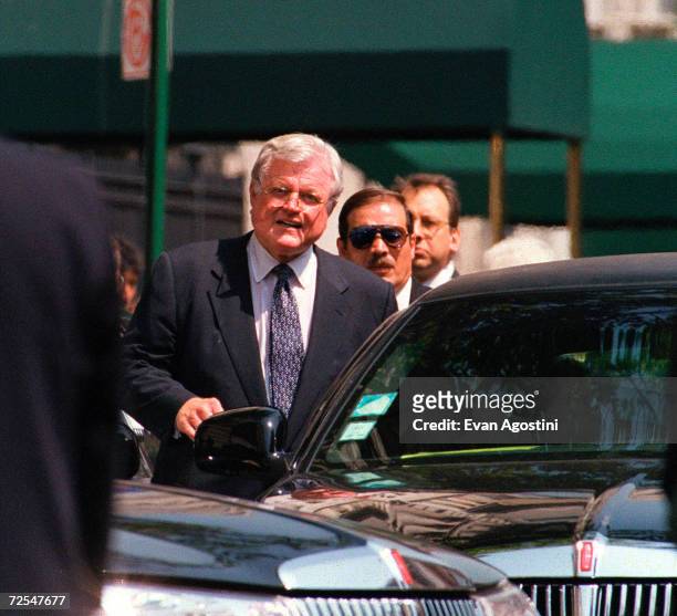 Senator Ted Kennedy and other members of the Kennedy family attend the funeral mass for John F. Kennedy Jr. And his wife Carolyn Bessette Kennedy,...