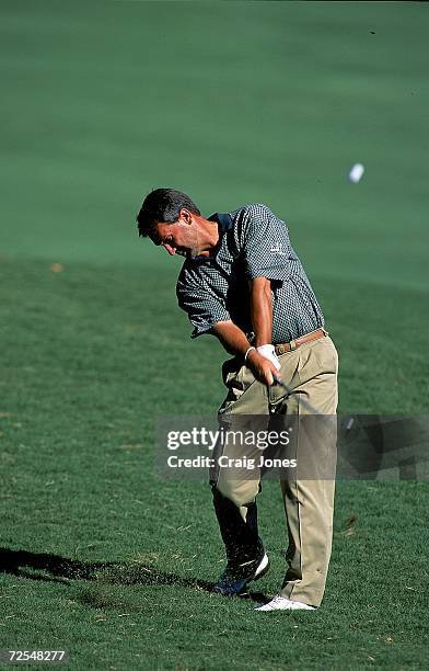 Frank Nobilo chips his ball during the Buick Challenge at Callaway Gardens in Pine Mountain, Georgia. Mandatory Credit: Craig Jones /Allsport