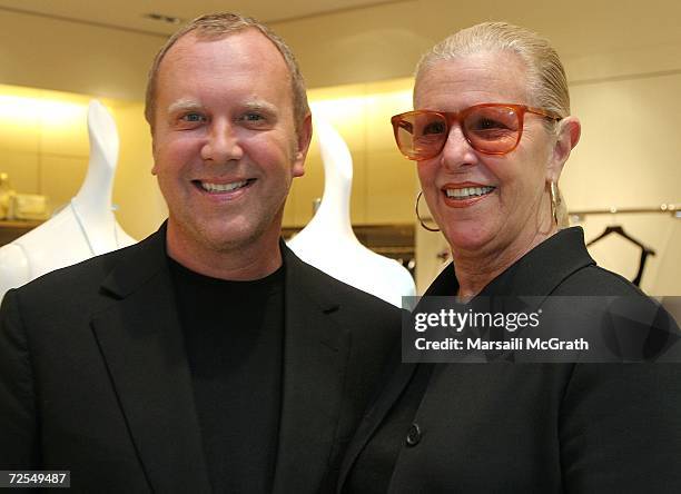 Fashion Designer, Michael Kors and his mother Joan Kors attend his in-store appearance and fashion show at Nieman Marcus on November 14, 2006 in...