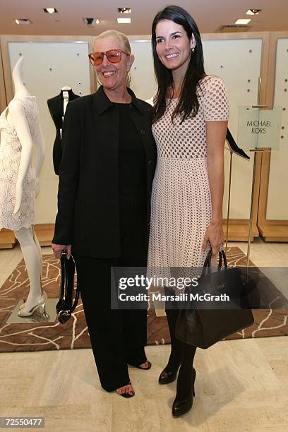 Actress Angie Harmon and Michael Kors' mother Joan Kors attend the Michael Kors in-store appearance and fashion show at Nieman Marcus on November 14,...