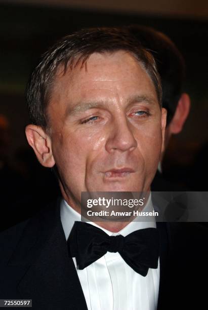 Actor Daniel Craig, the new James Bond, attends the Royal Premiere for the 21st Bond film 'Casino Royale' at the Odeon Leicester Square on November...