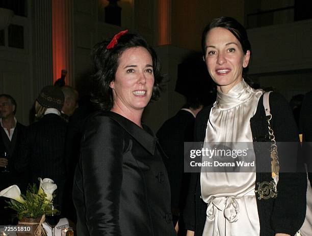 Designers Kate Spade and Cynthia Rowley pose at the FedEx Corp. And CFDA celebration of Stan Herman's 16-year CFDA Presidency on Fifth Avenue...