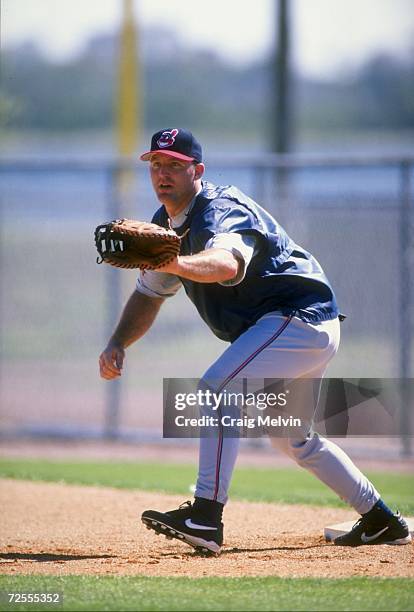 Jim Thome of the Cleveland Indians at Spring Training at the Chain of Lakes Park in Winter Haven, Florida.