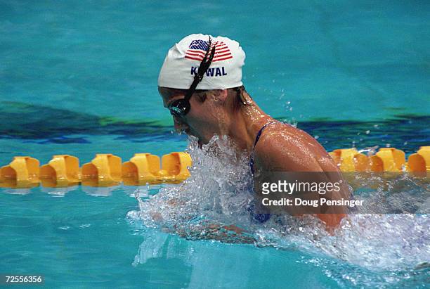 Representative Kristy Kowal swims the 200M breaststroke during the 2000 Sydney Olympics at the at the Sydney International Aquatic Center in Sydney,...