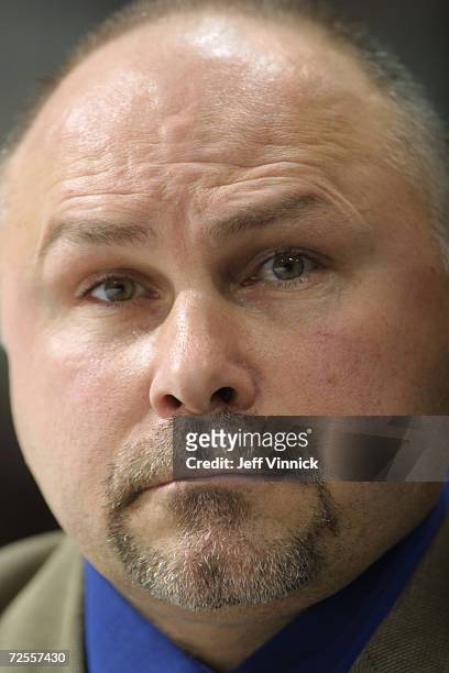 Head coach Barry Trotz of the Nashville Predators observes the game against the Vancouver Canucks at General Motors Place in Vancouver, British...