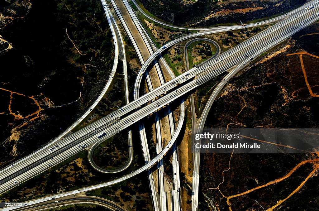 An aerial view of scorched earth