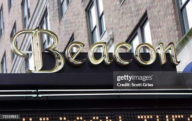 The marquee of the Beacon Theater is seen following a press conference to announce that MSG Entertainment will acquire the Beacon Theater on November...