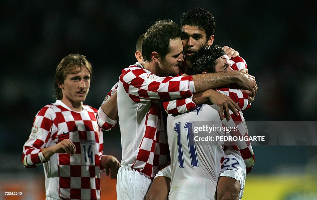 Croatia's Eduardo da Silva celebrates wi
