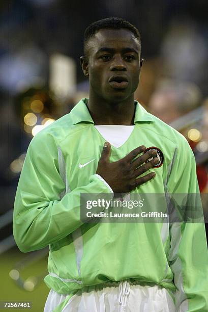 Portrait of Bartholomew Ogbeche of Nigeria before the International Friendly match between Scotland and Nigeria played at the Pittodrie Stadium, in...