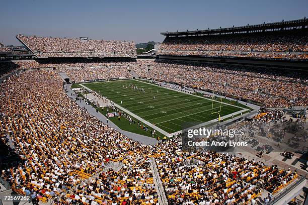 General view of Heinz Field during the game between the Pittsburgh Steelers and the Oakland Raiders on September 12, 2004 in Pittsburgh,...