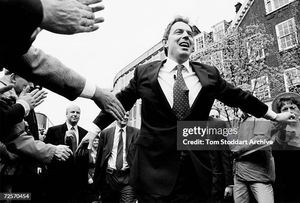 Tony Blair 1997 General Election Campaign Photos and Premium High Res