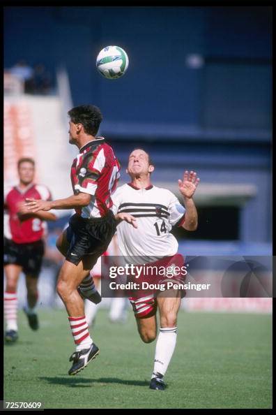 Steve Ramel Diego Sonora of the Dallas Burn and Steve Rammel of DC United fight ...
