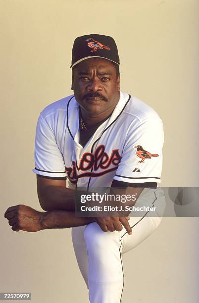 Bench/Outfield Coach Eddie Murray of the Baltimore Orioles poses for a studio portrait during Spring Training Photo Day in Ft. Lauderdale , Florida....