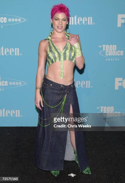 Pink attends, August 6 at the "2000 Teen Choice Awards" in Santa Monica, CA.