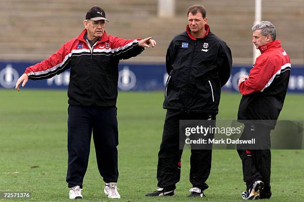 Former Melbourne Storm coach Chris Anderson, interim St Kilda Football Club coach Grant Thomas, and former club premiership coach Allan Jeans discuss...