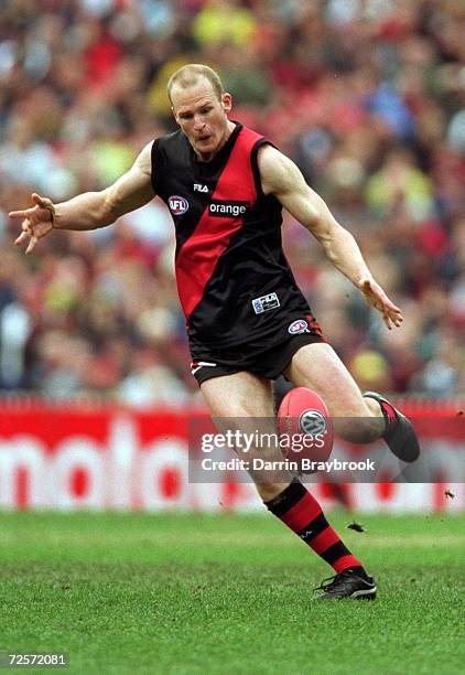 Sean Wellman for Essendon in action during the round 18 AFL match played between the Essendon Bombers and the Carlton Blues held at the Melbourne...