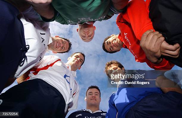 Martin Johnson of England, Alessandro Troncon of Italy, Keith Wood of Ireland, Colin Charvis of Wales, Fabien Galthie of France and Gordon Bulloch of...