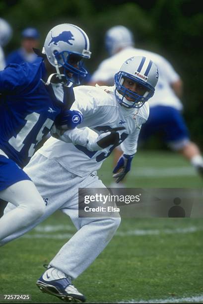 Terry Fair of the Detroit Lions in action during Rookie Camp at the Silverdome Practice Field in Pontiac, Michigan. Mandatory Credit: Elsa Hasch...